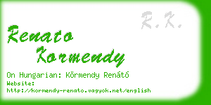 renato kormendy business card