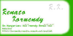 renato kormendy business card